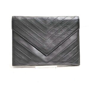 YSL Black Quilted Envelope Clutch - Women Bags
